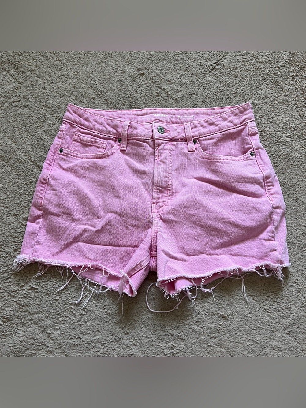 Old Navy Pink High Rise OG Straight Cut Off Shorts Sz 12